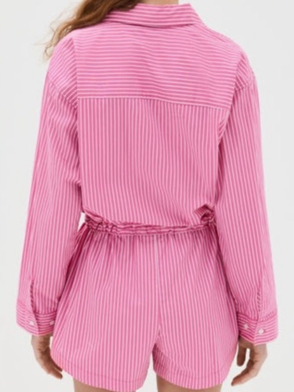 Pistola Amelie Romper in Carnation Pink Stripe Size M - Picture 13 of 13